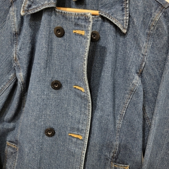 Relativity Double Breasted Denim Blue Jean Jacket 100% cotton Size M - Picture 4 of 15